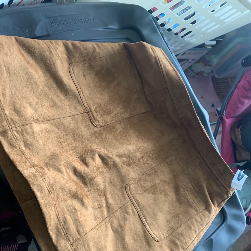 Rust suede like skirt